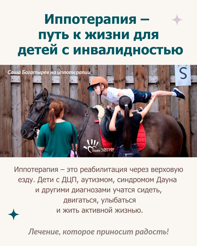 Иппотерапия – это занятия на лошади для детей с инвалидностью